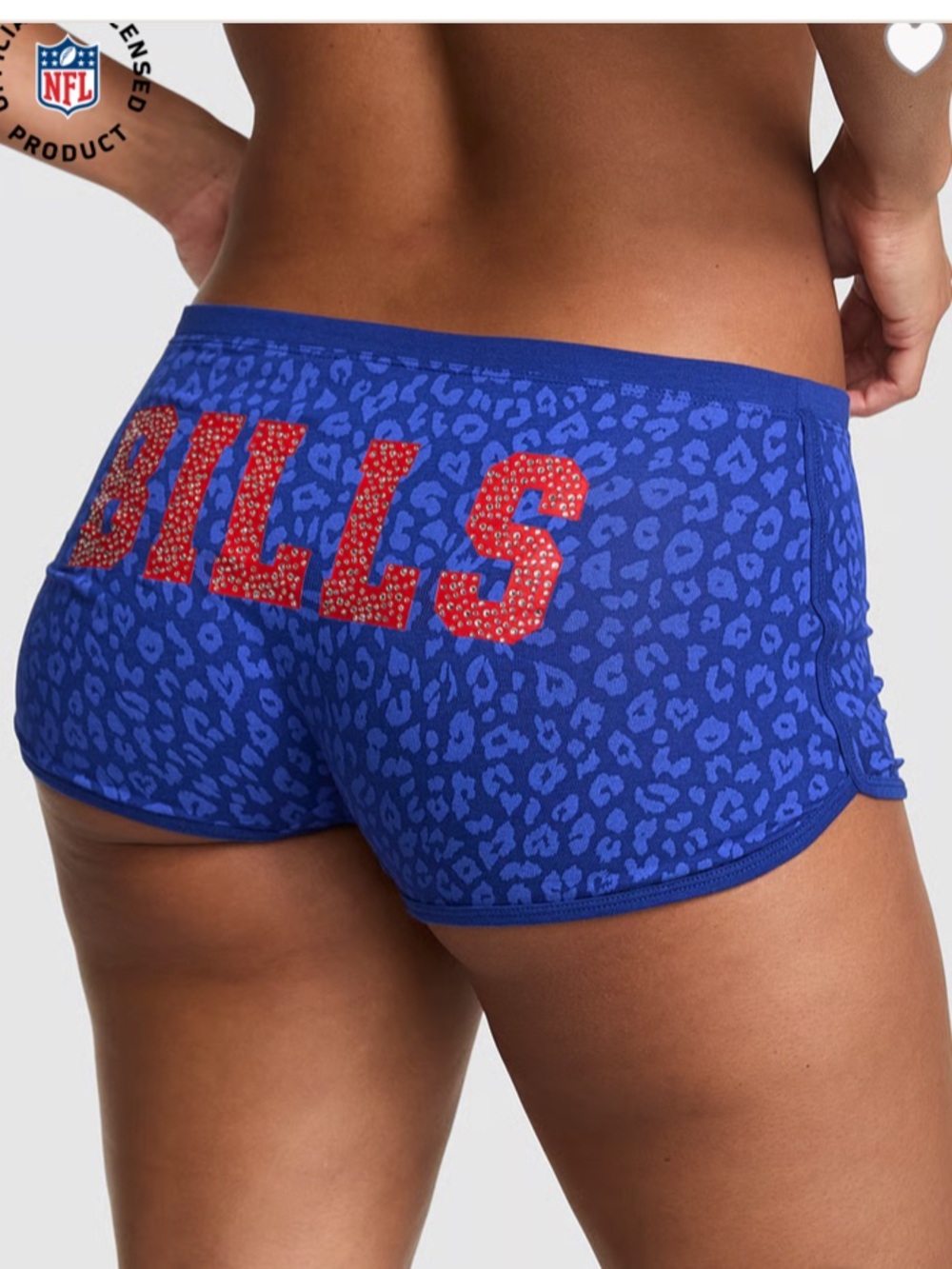 🏈VS PINK x NFL Bills BLING cotton dorm boyshort panty LTD EDITION sz XL NWT